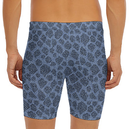 Giraffe Denim Jeans Pattern Print Men's Long Boxer Briefs