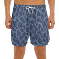 Giraffe Denim Jeans Pattern Print Men's Split Running Shorts
