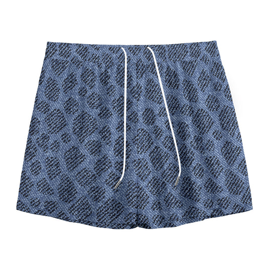 Giraffe Denim Jeans Pattern Print Mesh Shorts