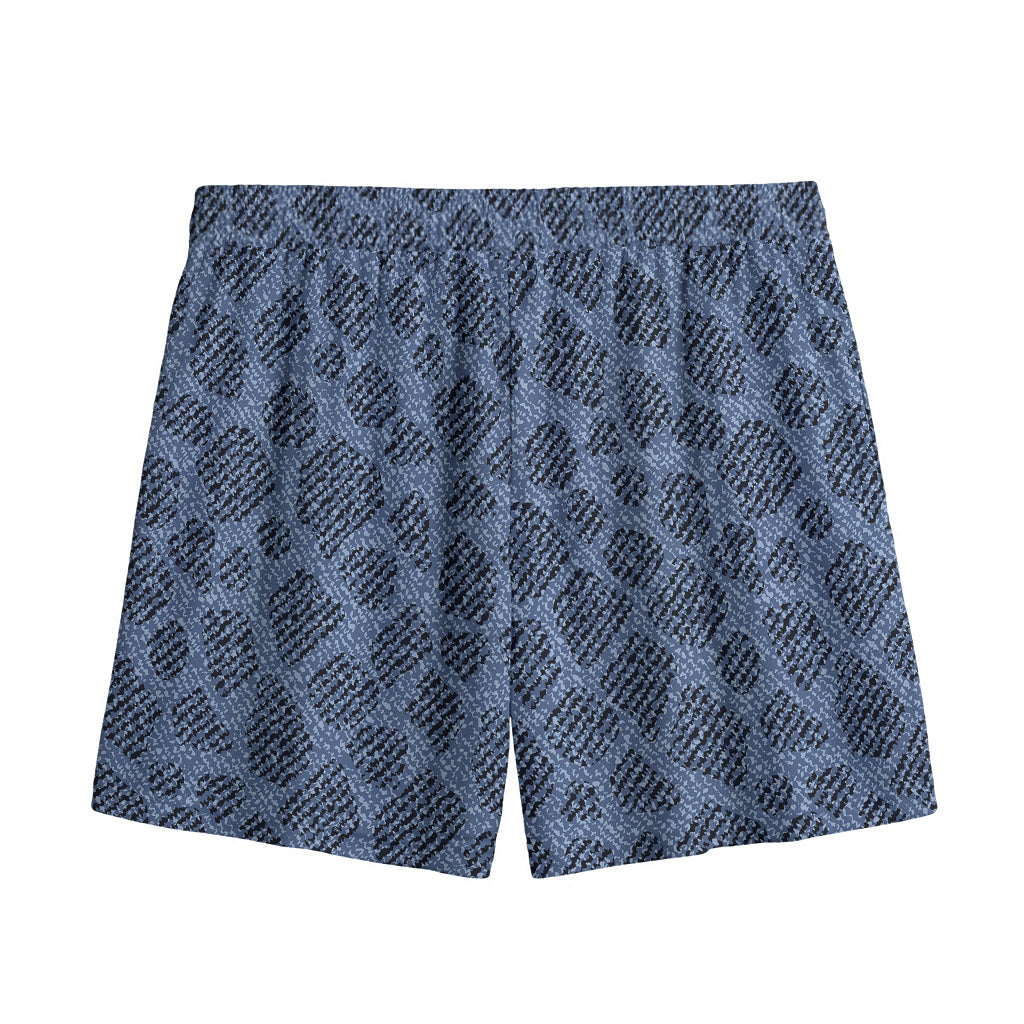 Giraffe Denim Jeans Pattern Print Mesh Shorts
