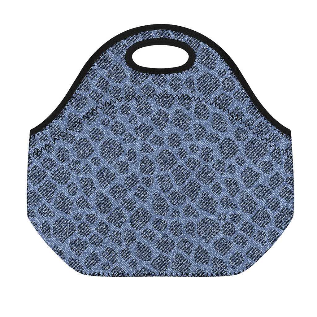 Giraffe Denim Jeans Pattern Print Neoprene Lunch Bag