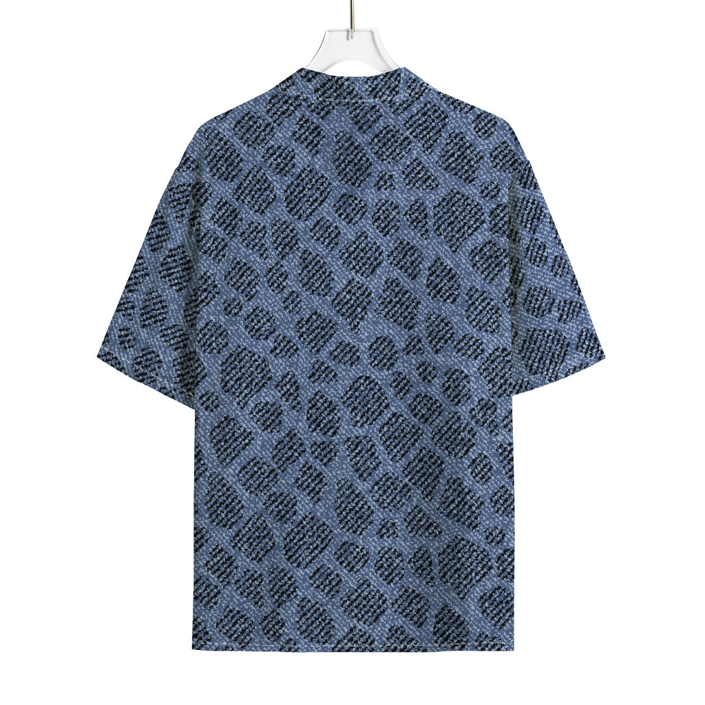 Giraffe Denim Jeans Pattern Print Rayon Hawaiian Shirt