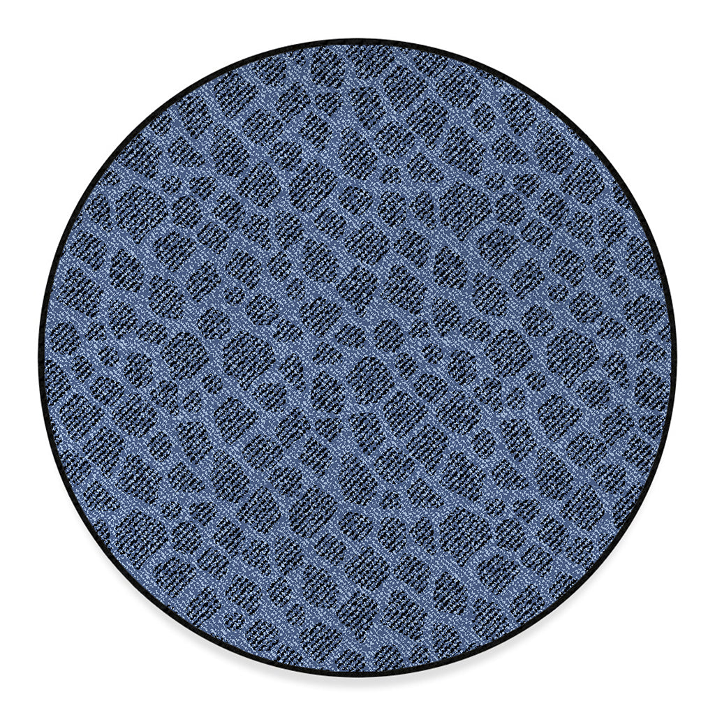Giraffe Denim Jeans Pattern Print Round Floor Mat