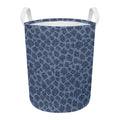 Giraffe Denim Jeans Pattern Print Round Laundry Basket