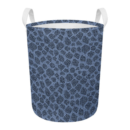 Giraffe Denim Jeans Pattern Print Round Laundry Basket