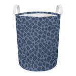 Giraffe Denim Jeans Pattern Print Round Laundry Basket