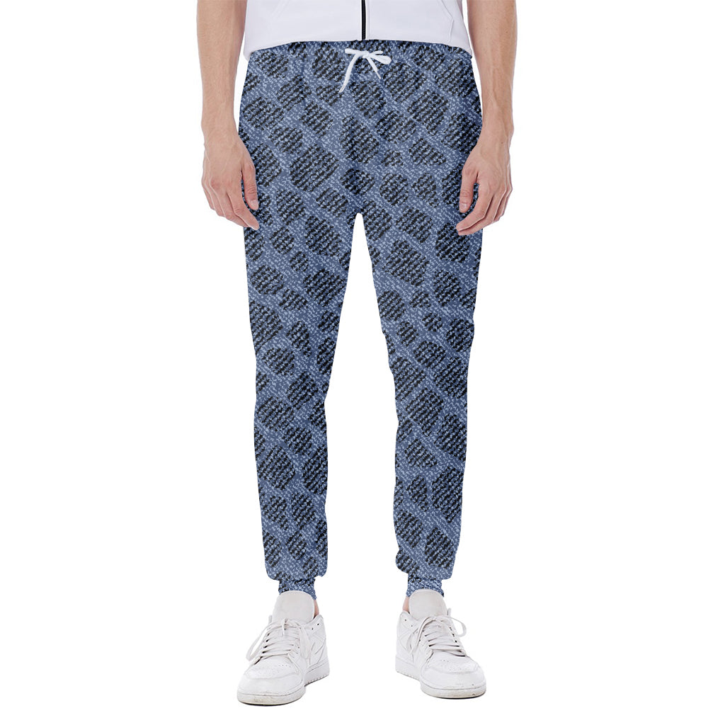 Giraffe Denim Jeans Pattern Print Scuba Joggers