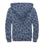 Giraffe Denim Jeans Pattern Print Sherpa Lined Zip Up Hoodie