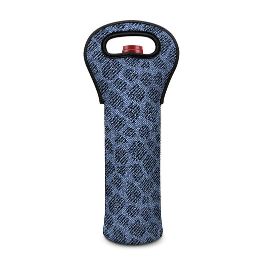 Giraffe Denim Jeans Pattern Print Single Neoprene Wine Tote