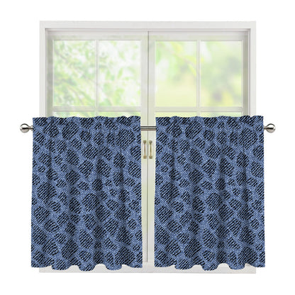 Giraffe Denim Jeans Pattern Print Tier Curtains