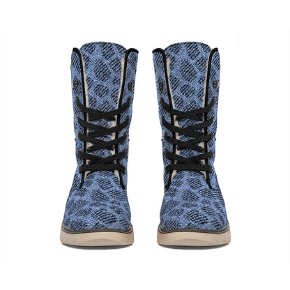 Giraffe Denim Jeans Pattern Print Winter Boots