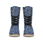 Giraffe Denim Jeans Pattern Print Winter Boots