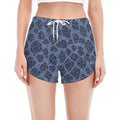 Giraffe Denim Jeans Pattern Print Women's Split Running Shorts