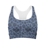 Giraffe Denim Jeans Pattern Print Women's Sports Bra