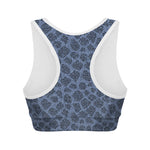 Giraffe Denim Jeans Pattern Print Women's Sports Bra