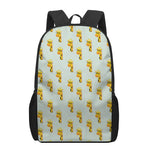Giraffe With Glasses Pattern Print 17 Inch Backpack