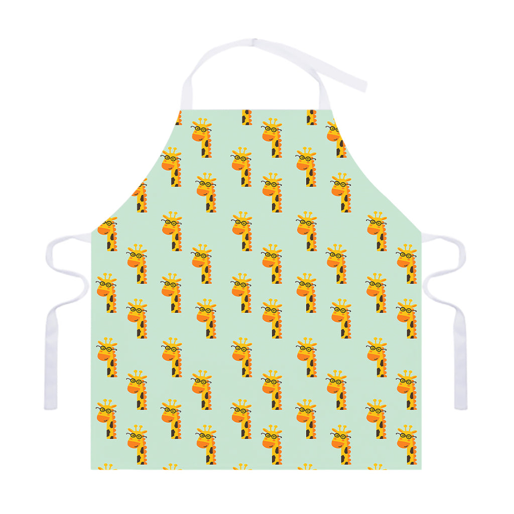 Giraffe With Glasses Pattern Print Adjustable Apron
