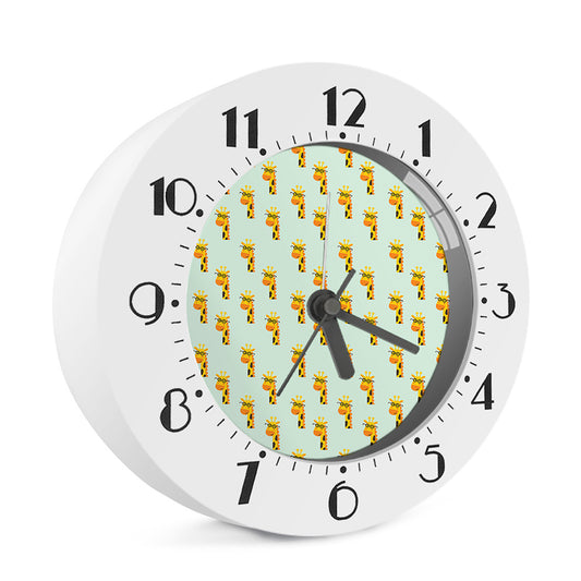 Giraffe With Glasses Pattern Print Alarm Clock