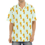 Giraffe With Glasses Pattern Print Aloha Shirt