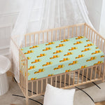 Giraffe With Glasses Pattern Print Baby Crib Sheet