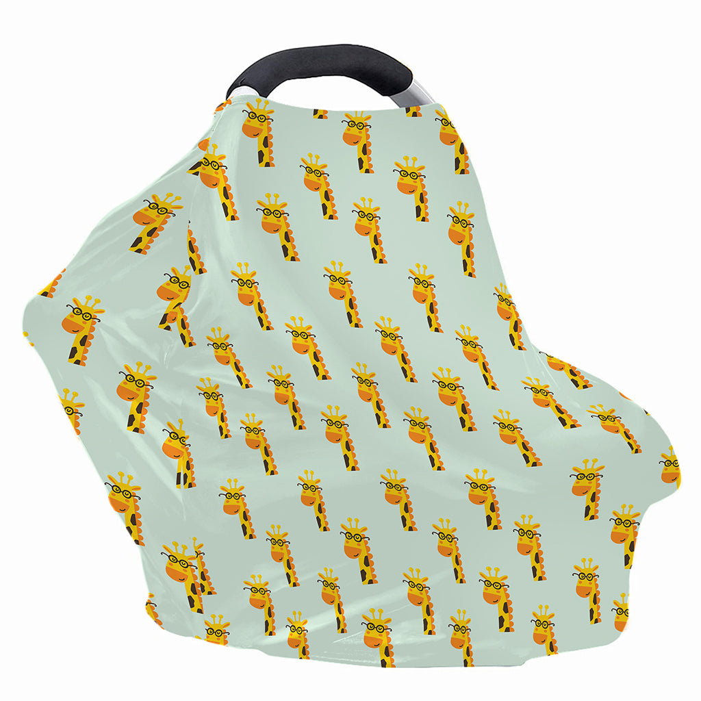 Giraffe With Glasses Pattern Print Baby Seat Cover