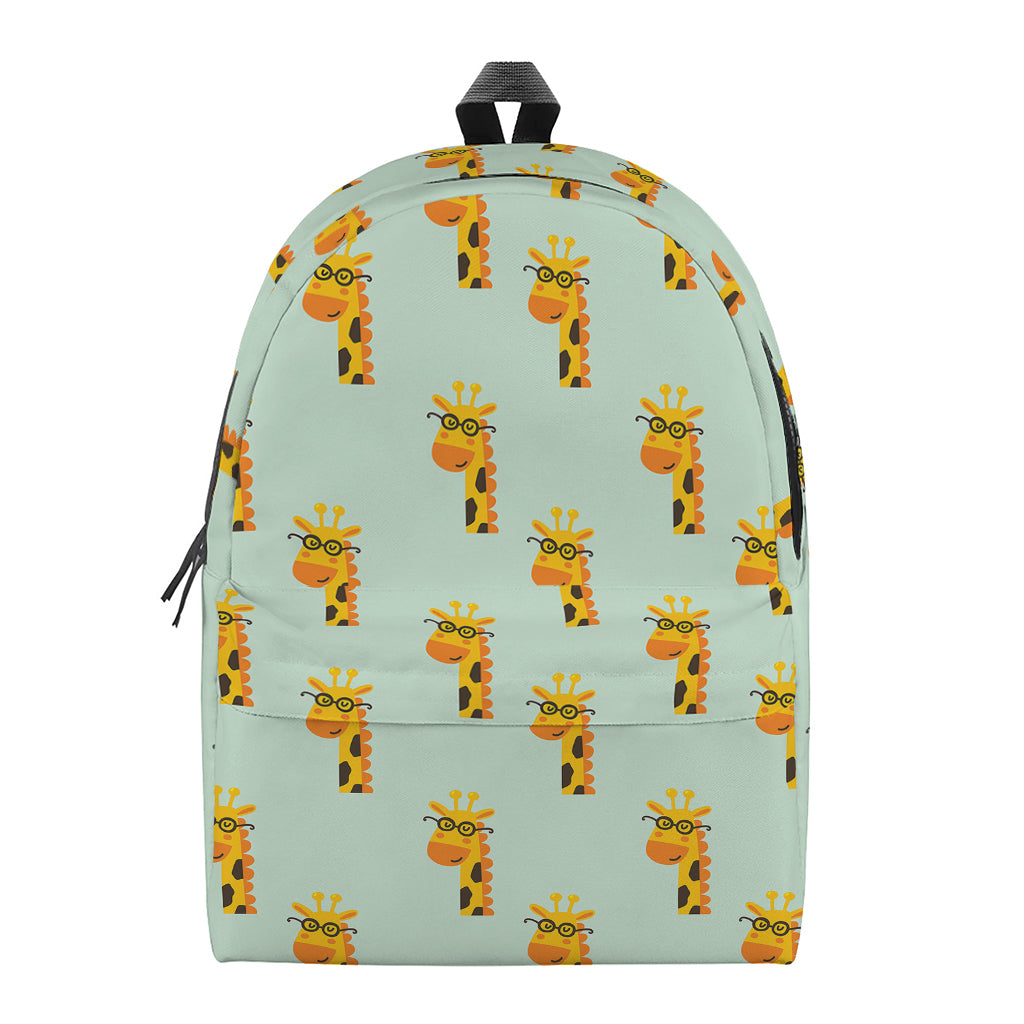 Giraffe With Glasses Pattern Print Backpack