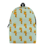 Giraffe With Glasses Pattern Print Backpack