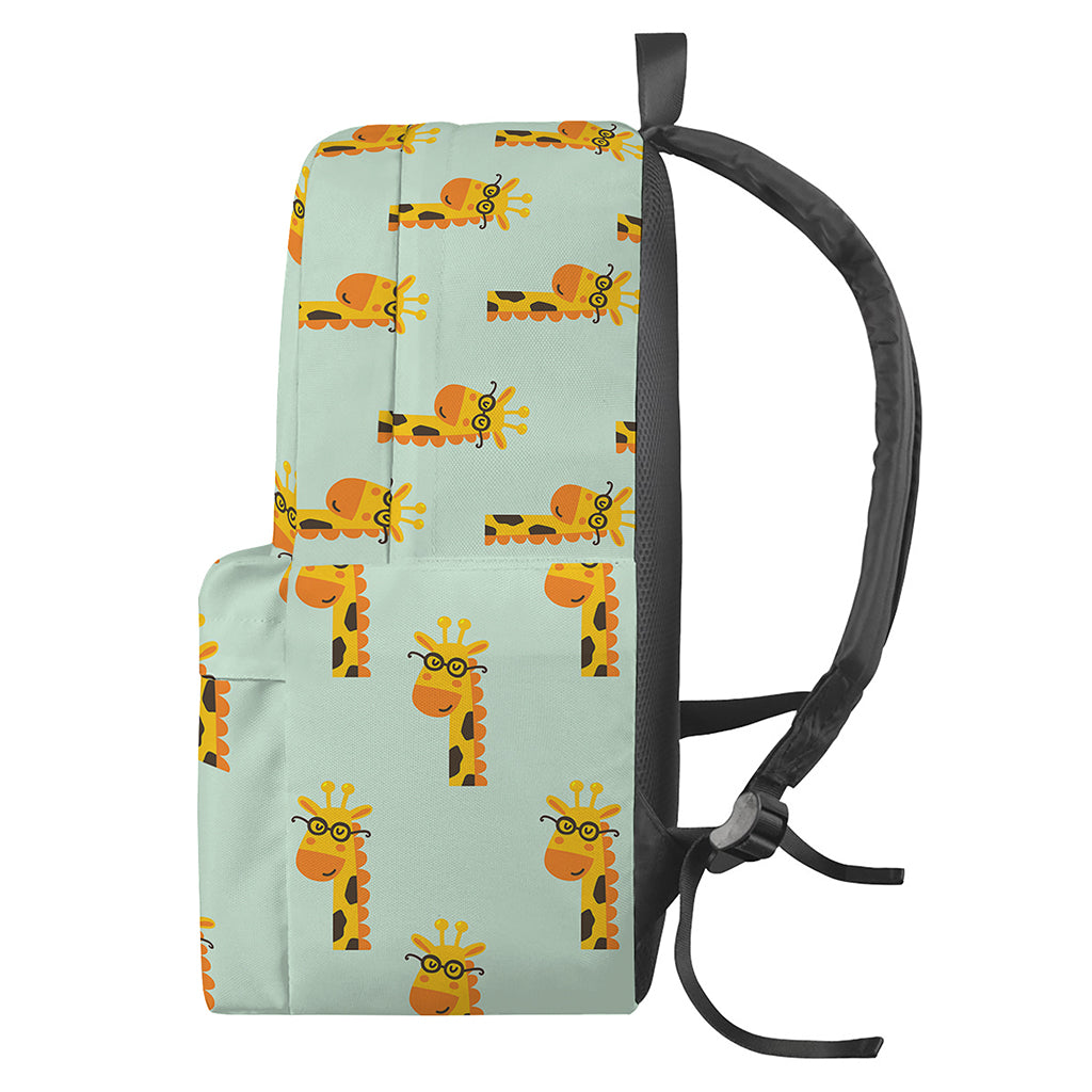 Giraffe With Glasses Pattern Print Backpack