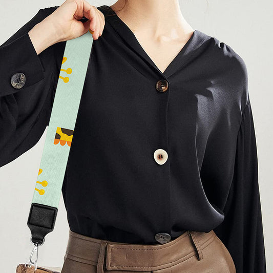 Giraffe With Glasses Pattern Print Bag Strap