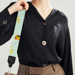 Giraffe With Glasses Pattern Print Bag Strap