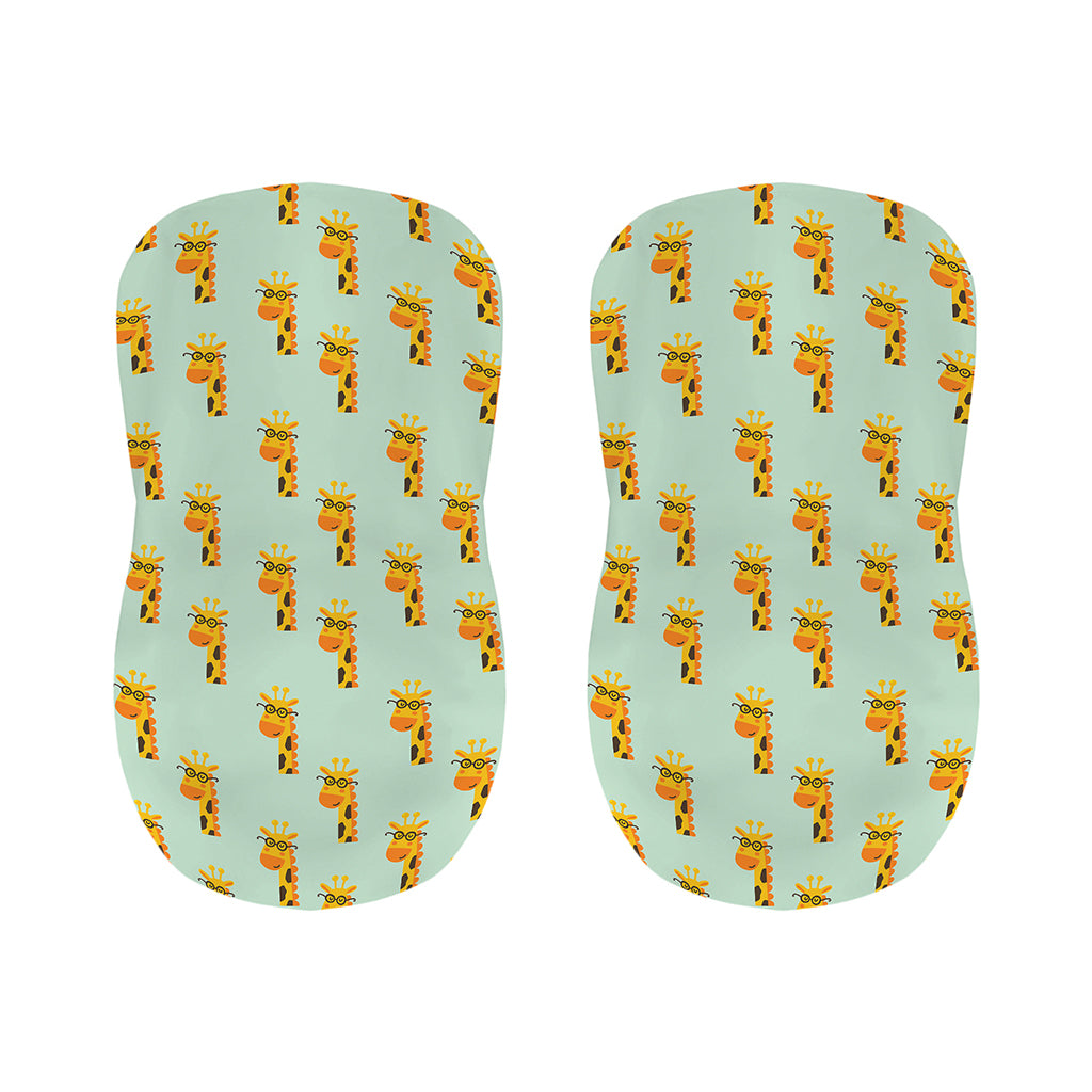 Giraffe With Glasses Pattern Print Bar Stool Covers