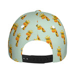 Giraffe With Glasses Pattern Print Baseball Cap