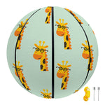 Giraffe With Glasses Pattern Print Basketball