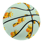 Giraffe With Glasses Pattern Print Basketball