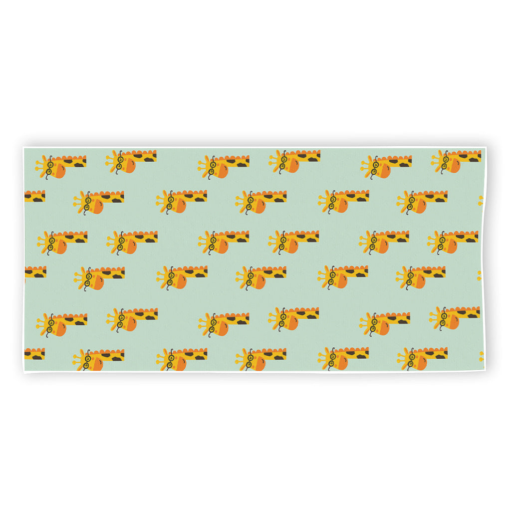 Giraffe With Glasses Pattern Print Beach Towel