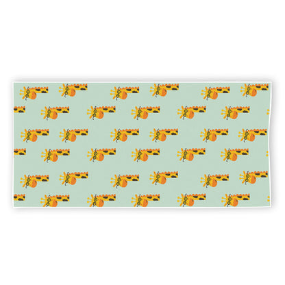 Giraffe With Glasses Pattern Print Beach Towel