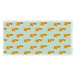 Giraffe With Glasses Pattern Print Beach Towel
