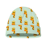 Giraffe With Glasses Pattern Print Beanie
