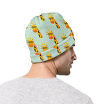 Giraffe With Glasses Pattern Print Beanie
