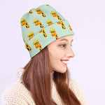 Giraffe With Glasses Pattern Print Beanie