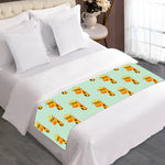 Giraffe With Glasses Pattern Print Bed Runner