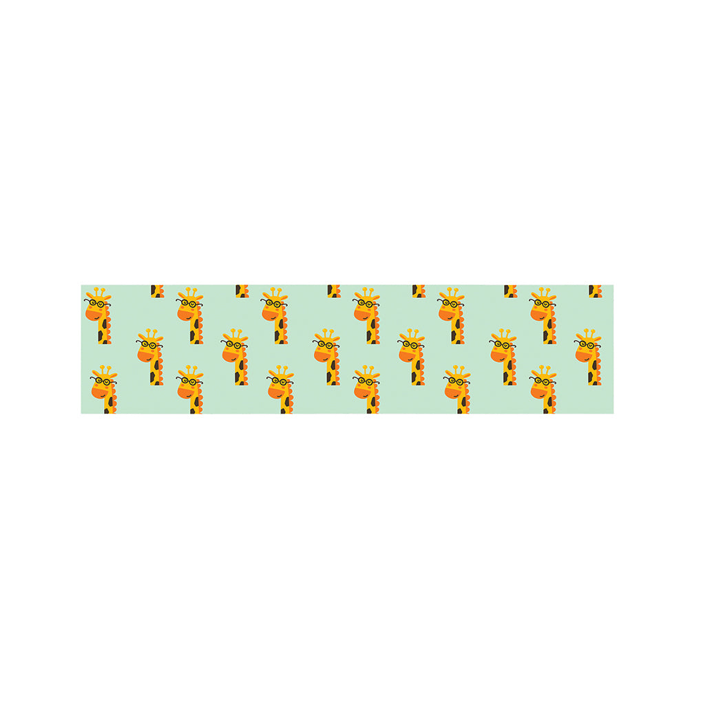 Giraffe With Glasses Pattern Print Bed Runner