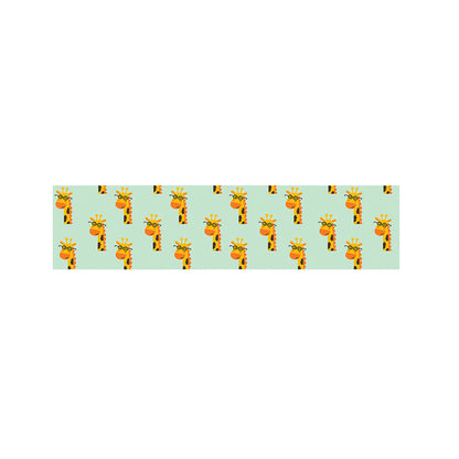 Giraffe With Glasses Pattern Print Bed Runner