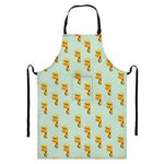 Giraffe With Glasses Pattern Print Bib Apron With Pocket