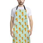Giraffe With Glasses Pattern Print Bib Apron With Pocket