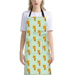 Giraffe With Glasses Pattern Print Bib Apron With Pocket