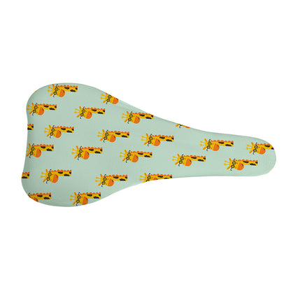 Giraffe With Glasses Pattern Print Bicycle Seat Cover