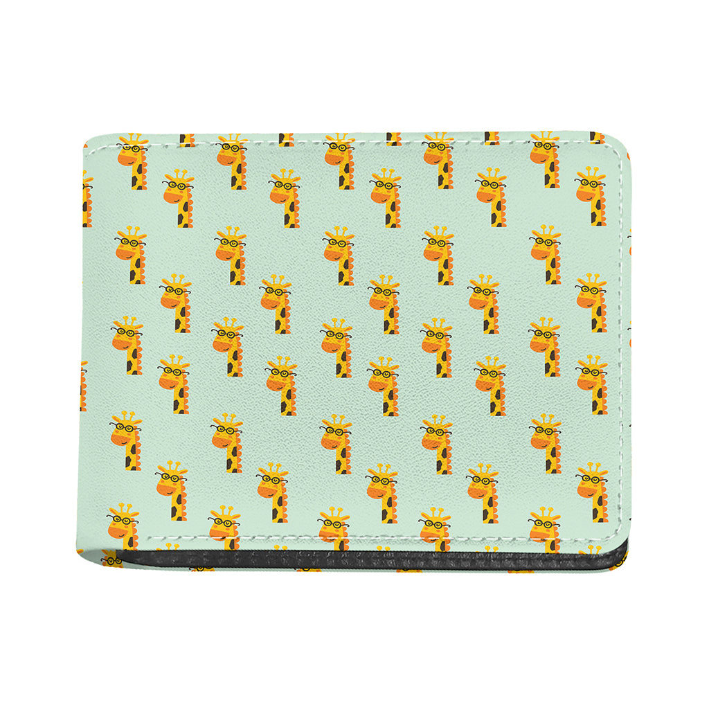 Giraffe With Glasses Pattern Print Bifold Wallet