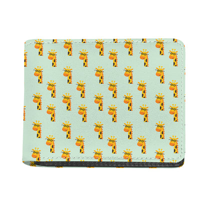 Giraffe With Glasses Pattern Print Bifold Wallet