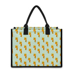 Giraffe With Glasses Pattern Print Canvas Tote Bag
